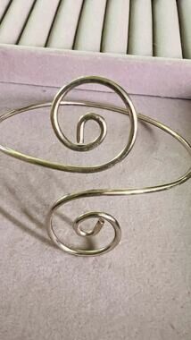 Silver Spiral Upper Arm Cuff Bracelet